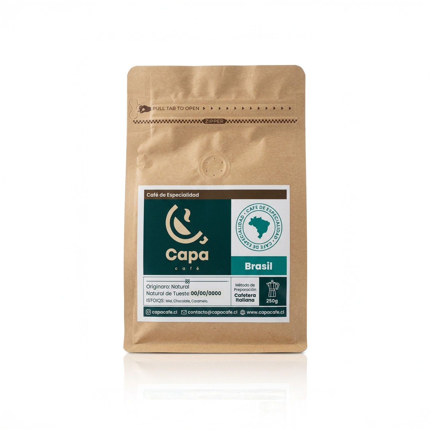 Café de origen Brasil de Capa Café en formato de 250 gramos