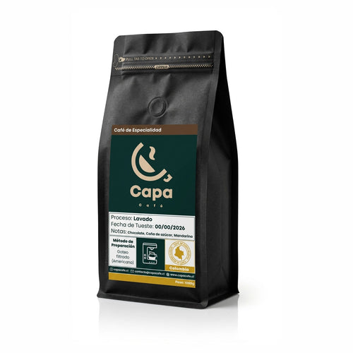 Bolsa negra de café de origen Colombia de Capa Café